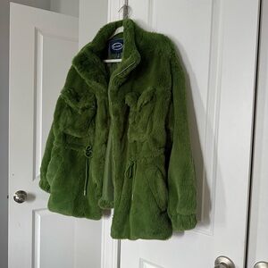 Scoop Women's Faux Fur Oversized Jacket with Cinch Waist